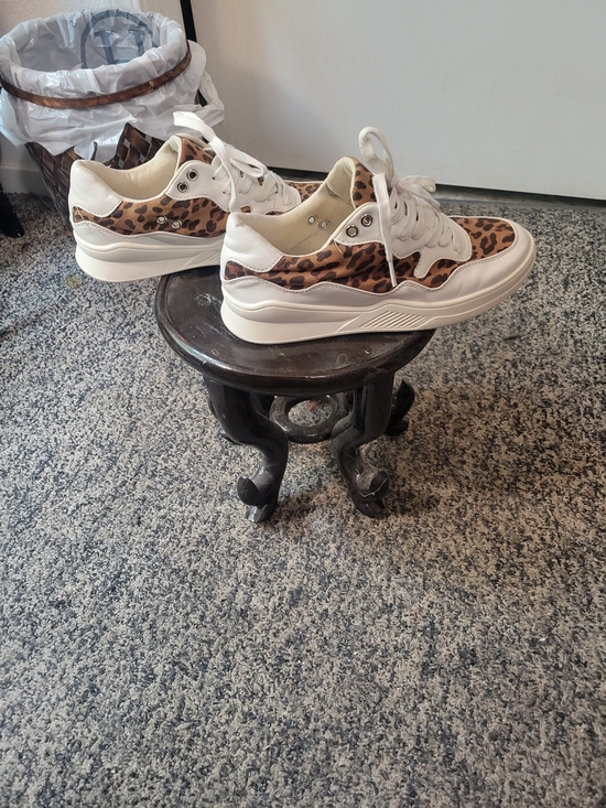 Coconuts by Matisse Shoes - Coconuts by Matisse White and Leopard Print Platform Sneakers